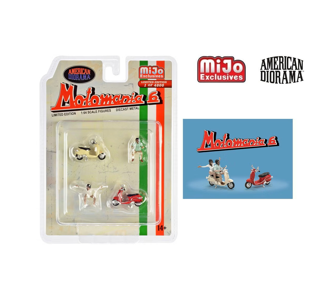 Motomania 6 Metal Figures Set MiJo Exclusives - American Diorama - Scala 1/64 AD-76515MJ