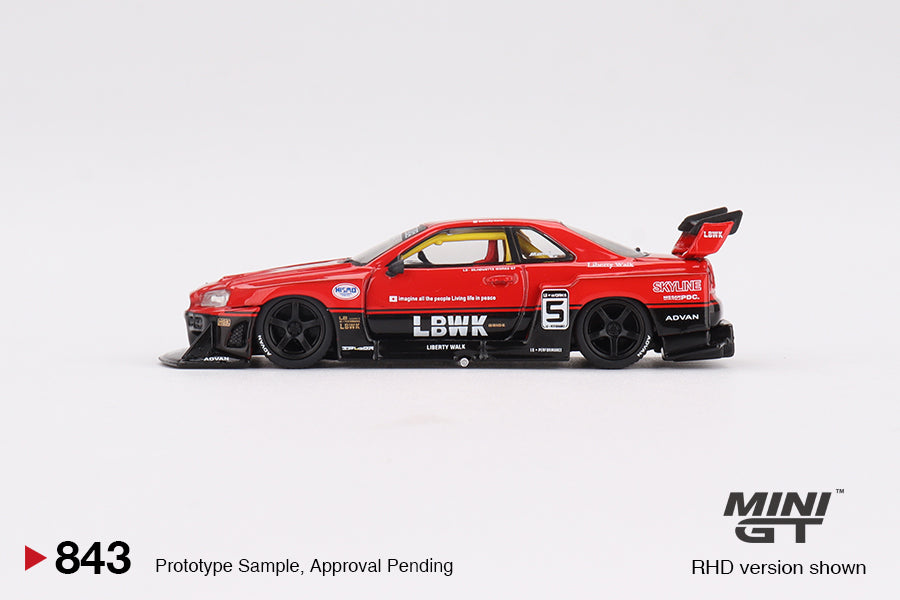 Nissan LB-ER34 Super Silhouette SKYLINE Red/Black - Mini GT - Scala 1/64 MGT00843-R