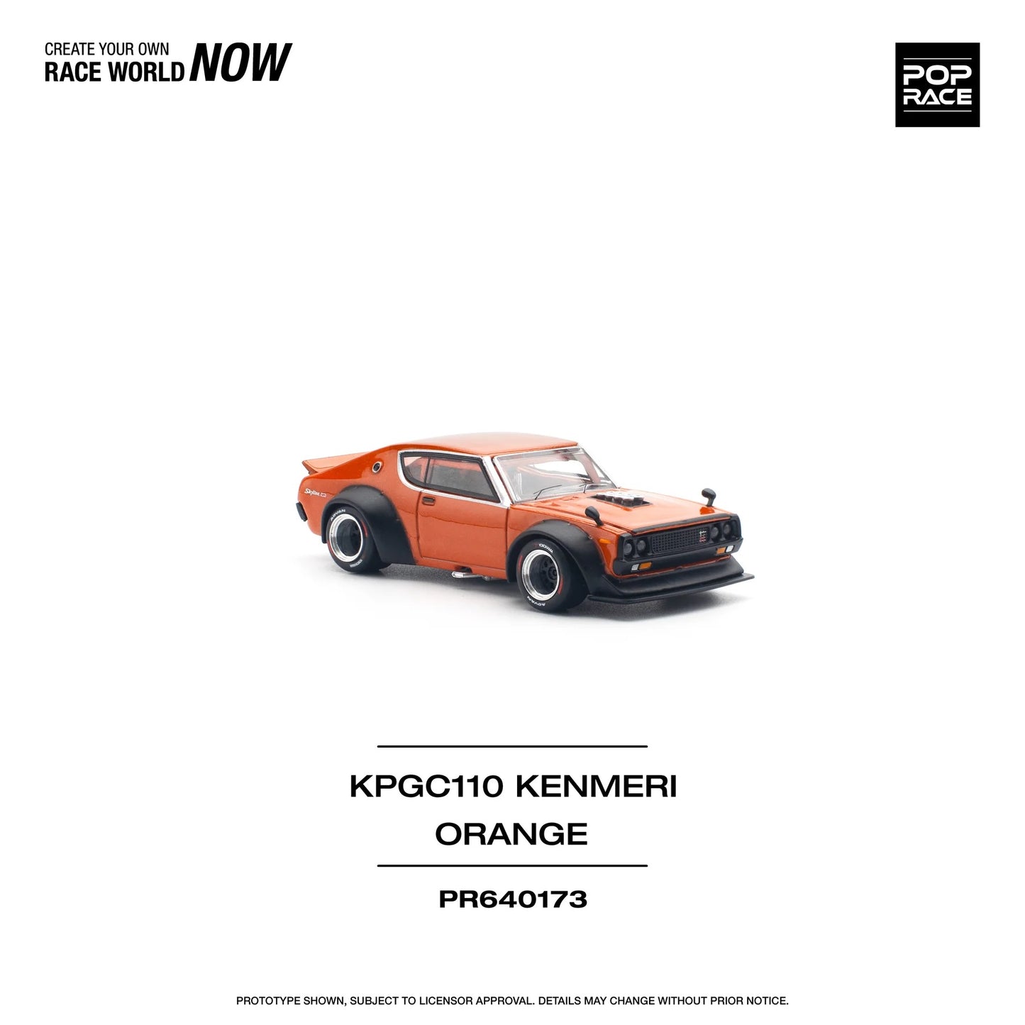 Skyline GT-R V8 Drift (Kenmeri) Orange - Pop Race - Scala 1/64 PR64-173