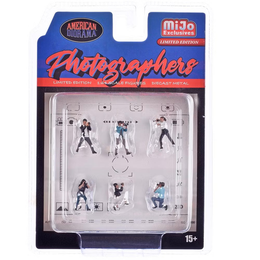 "Photographers" 6 piece Diecast Figure Set (6 Figures) Limited Edition MiJo Exclusives - American Diorama - Scala 1/64 AD-2414MJ