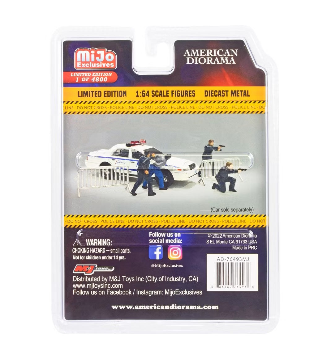 Police Line Metal Figures Set MiJo Exclusives - American Diorama - Scala 1/64 AD-76493MJ