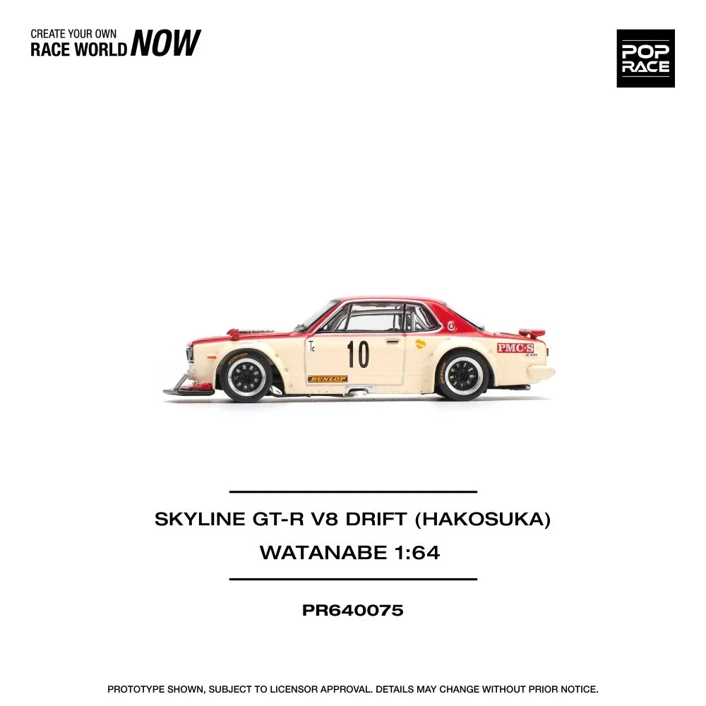 Nissan Skyline GT-R V8 Drift Watanabe Hakosuka - Pop Race - Scala 1/64 PR64-75