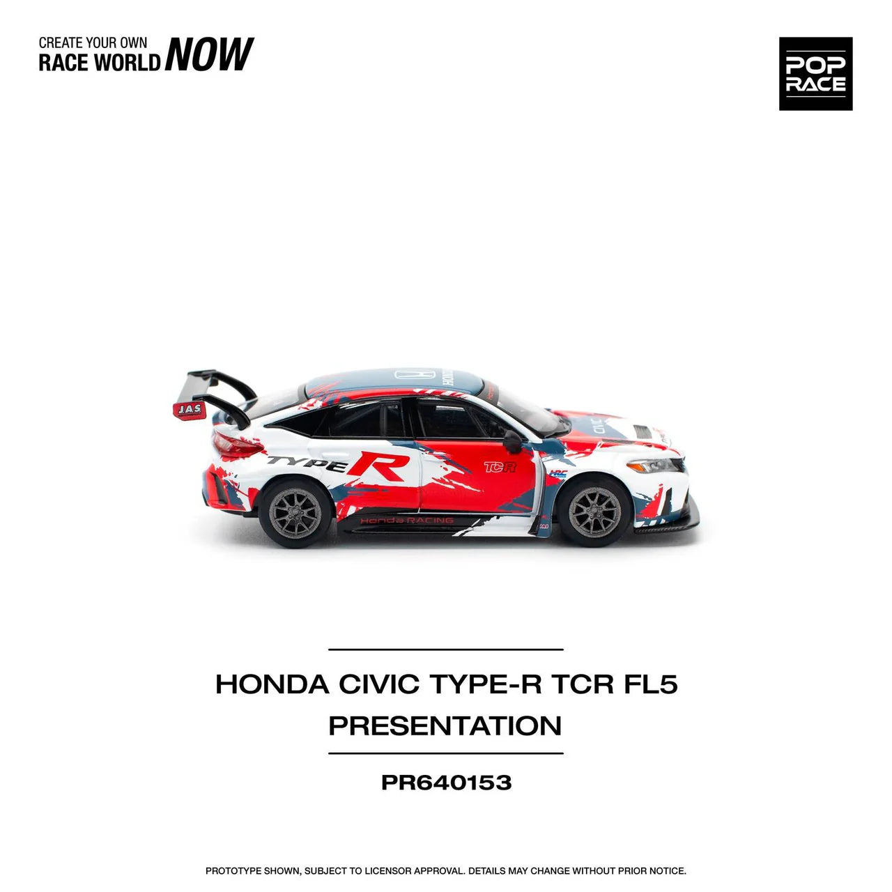 Honda Civic FL5 TYPE-R TCR PRESENTATION - Pop Race - Scala 1/64 PR64-153