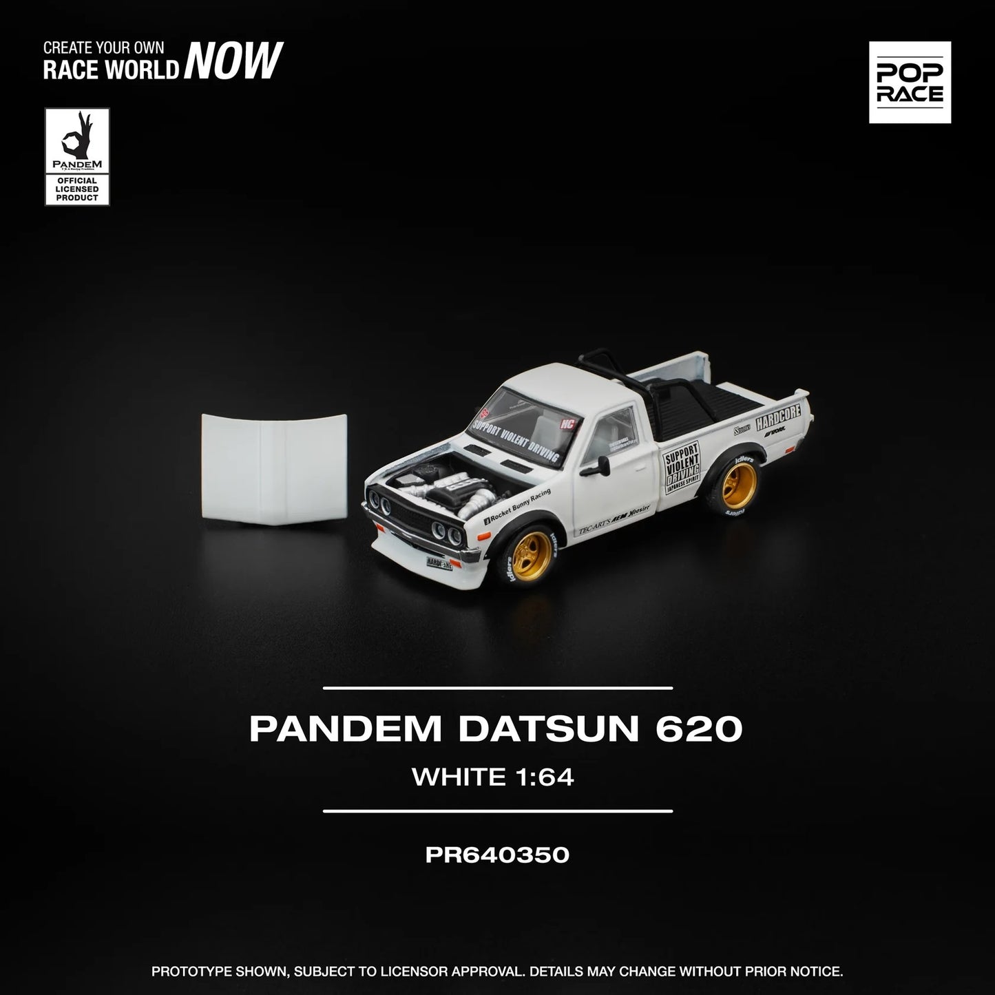 Datsun Pandem 620 White - Pop Race - Scala 1/64 PR64-350