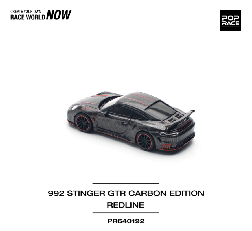 Porsche 992 Stinger GTR Carbon Edition (Red Line) - Pop Race - Scala 1/64 PR64-192