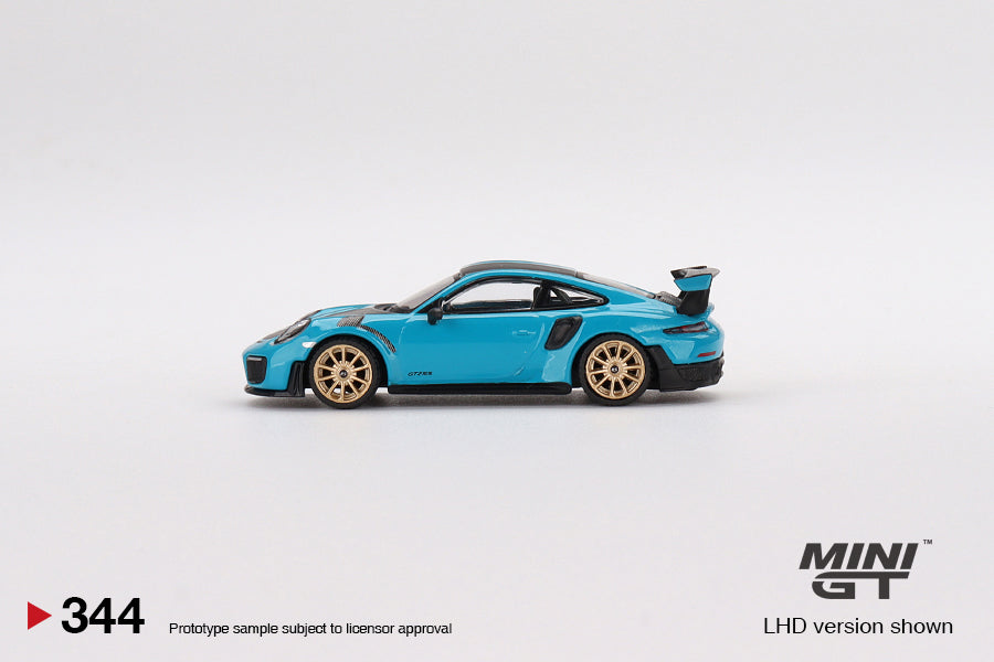 Porsche 911 (991) GT2 RS Weissach Package Miami Blue - Mini GT - Scala 1-64 MGT00344-L