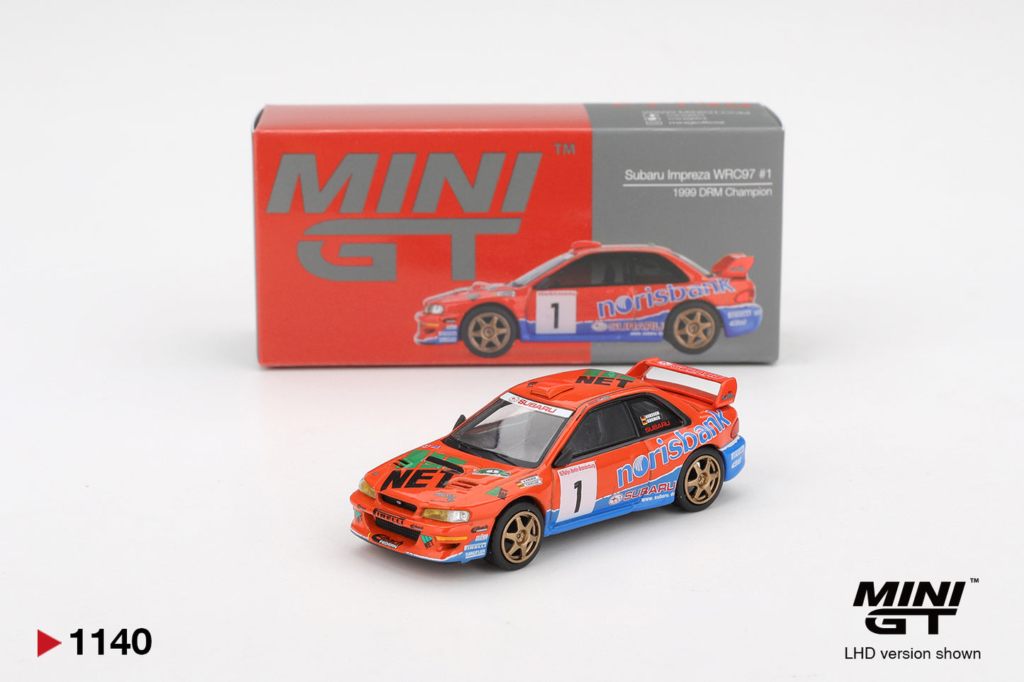 Subaru Impreza WRC97 #1 1999 DRM Champion - Mini GT - Scala 1/64 MGT01140-BL Blister Packaging
