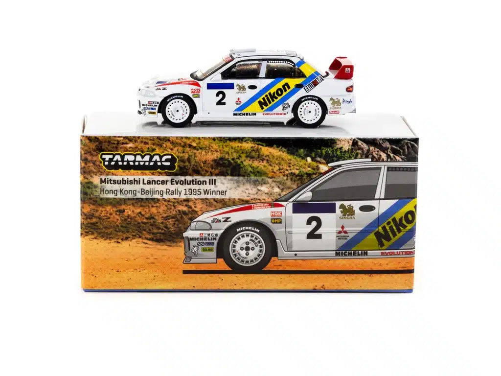 Mitsubishi Lancer Evolution III Hong Kong-Beijing Rally 1995 Winner - Tarmac Works GLOBAL64 - Scala 1/64 T64G-050-95HKBR02