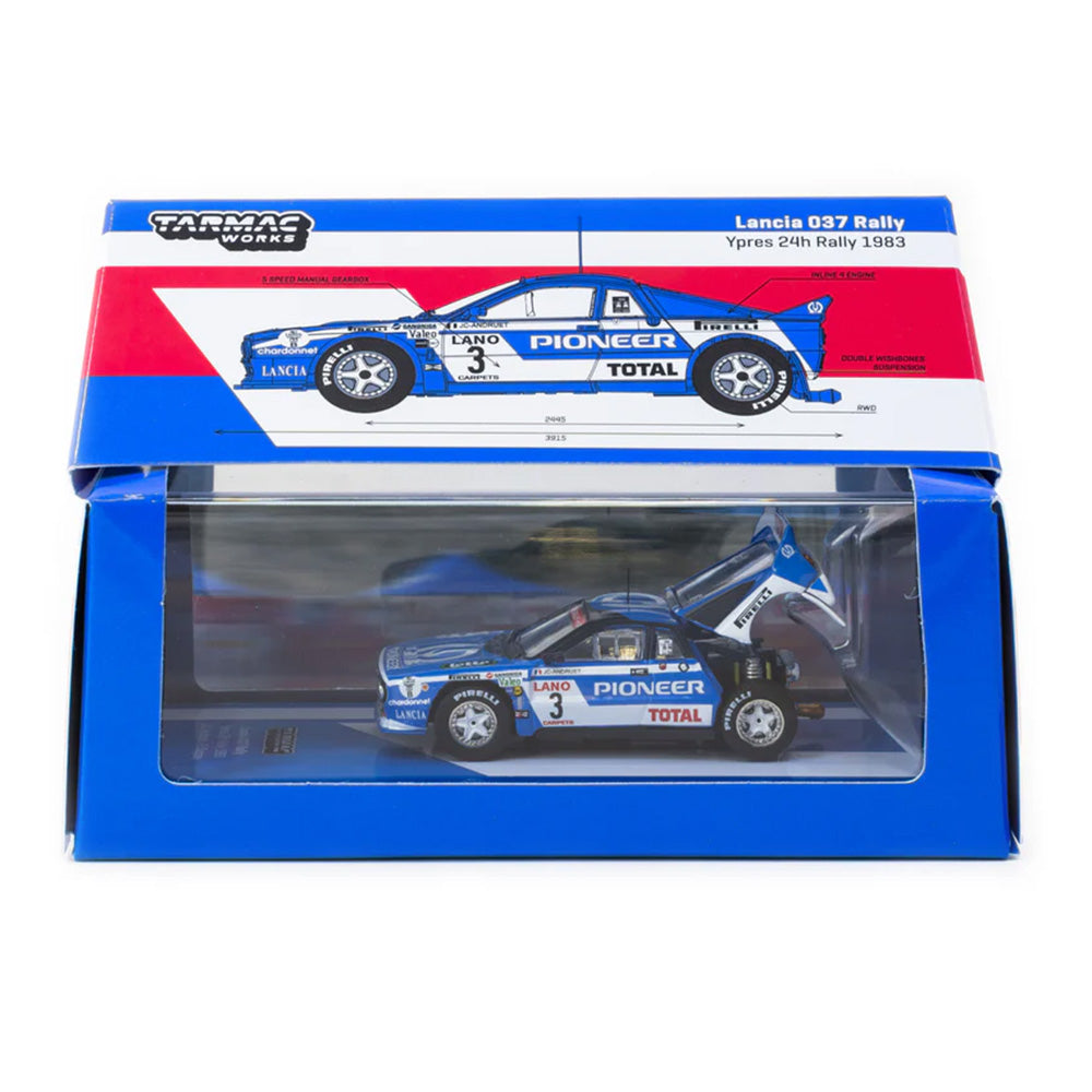 Lancia 037 Rally Ypres 24 Hours Rally 1983 - Tarmac Works HOBBY64+ - Scala 1/64 T64P-TL002-83YR03