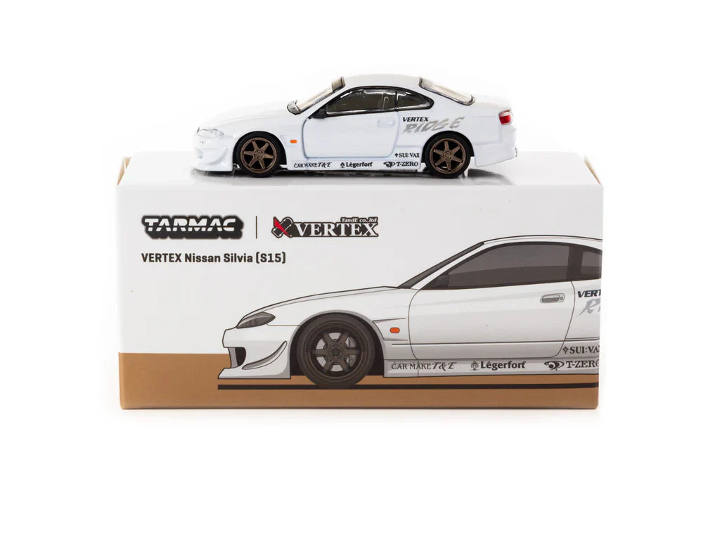 VERTEX Nissan Silvia S15 White Metallic MiJo Exclusives "Lamley Special Edition" - Tarmac Works - Scala 1/64 T64G-023-WH
