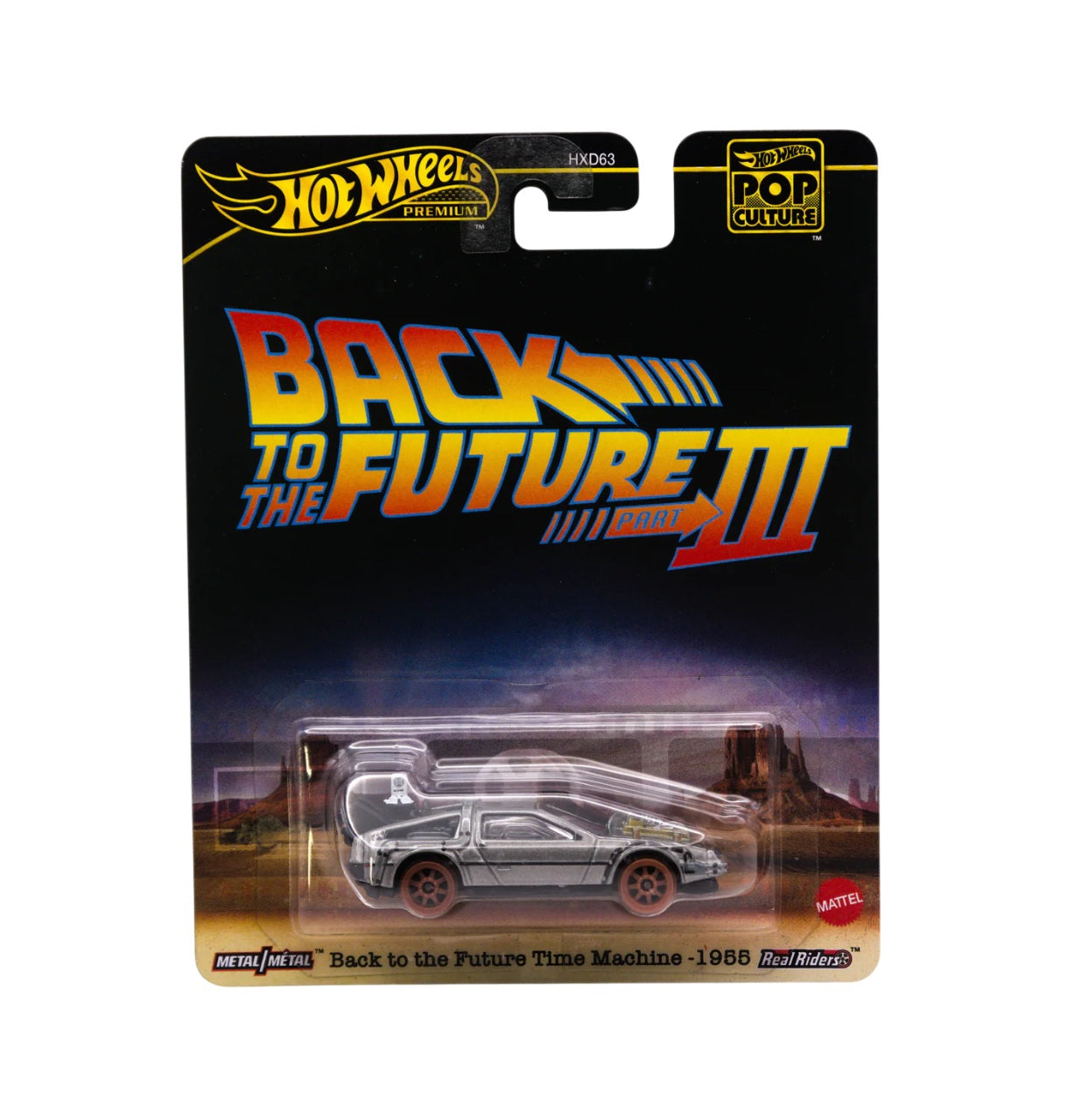 DeLorean Back To The Future III Time Machine 1955 Matt Silver Hot Wheels  Premium Scala 1/64 JBL76
