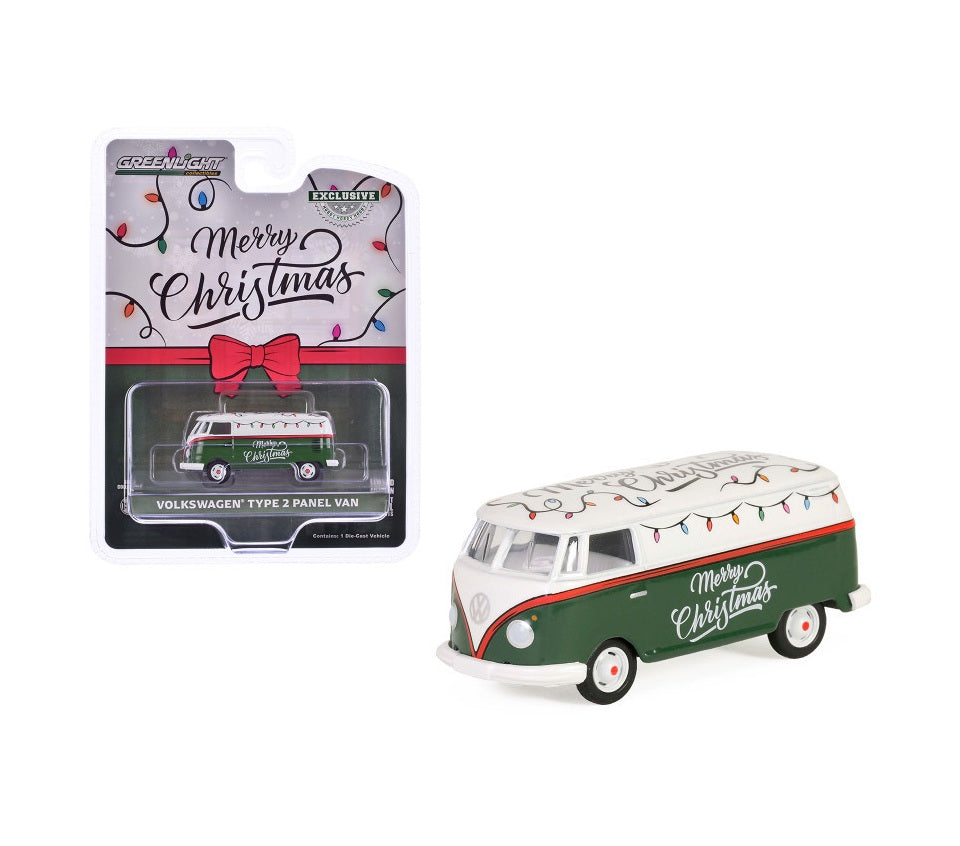Volkswagen Type 2 Panel Van "Merry Christmas" - Greenlight - Scala 1/64