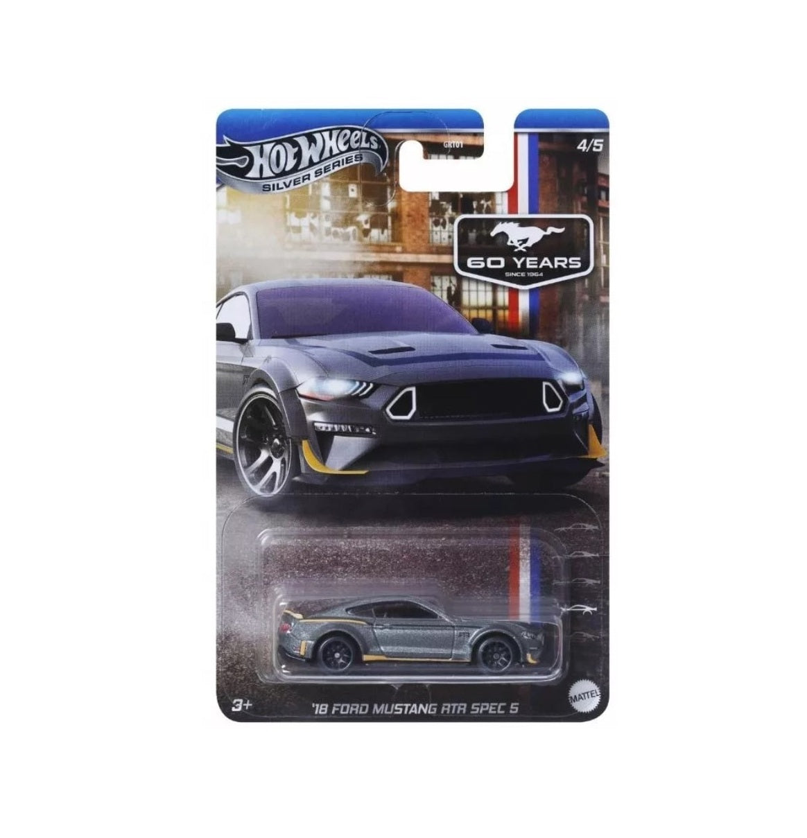 '18 Ford Mustang RTR Spec 5 - Silver Series Mustang 60 Years - Hot Wheels - Scala 1/64