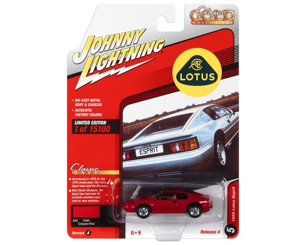 1989 Lotus Esprit Calypso Red Series Classic Gold - Johnny Lightning - Scala 1/64