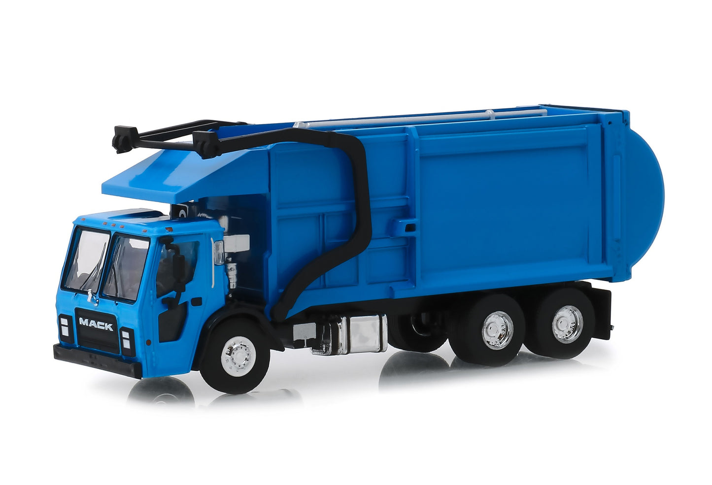2019 Mack LR Refuse + Reccle Truck Blue - Series SD Trucks - Greenlight - Scala 1/64