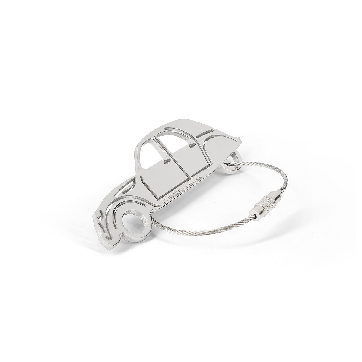 Citroen 2CV Polished Stainless Steel Keychain Cod. S80B060