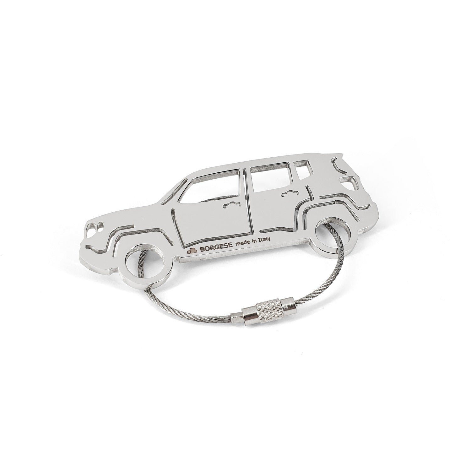 Portachiavi Jeep Wrangler CJ In Acciaio Inox 304 | Con Apriportiglia | Regalo Per Appassionati Jeep - Foto 5