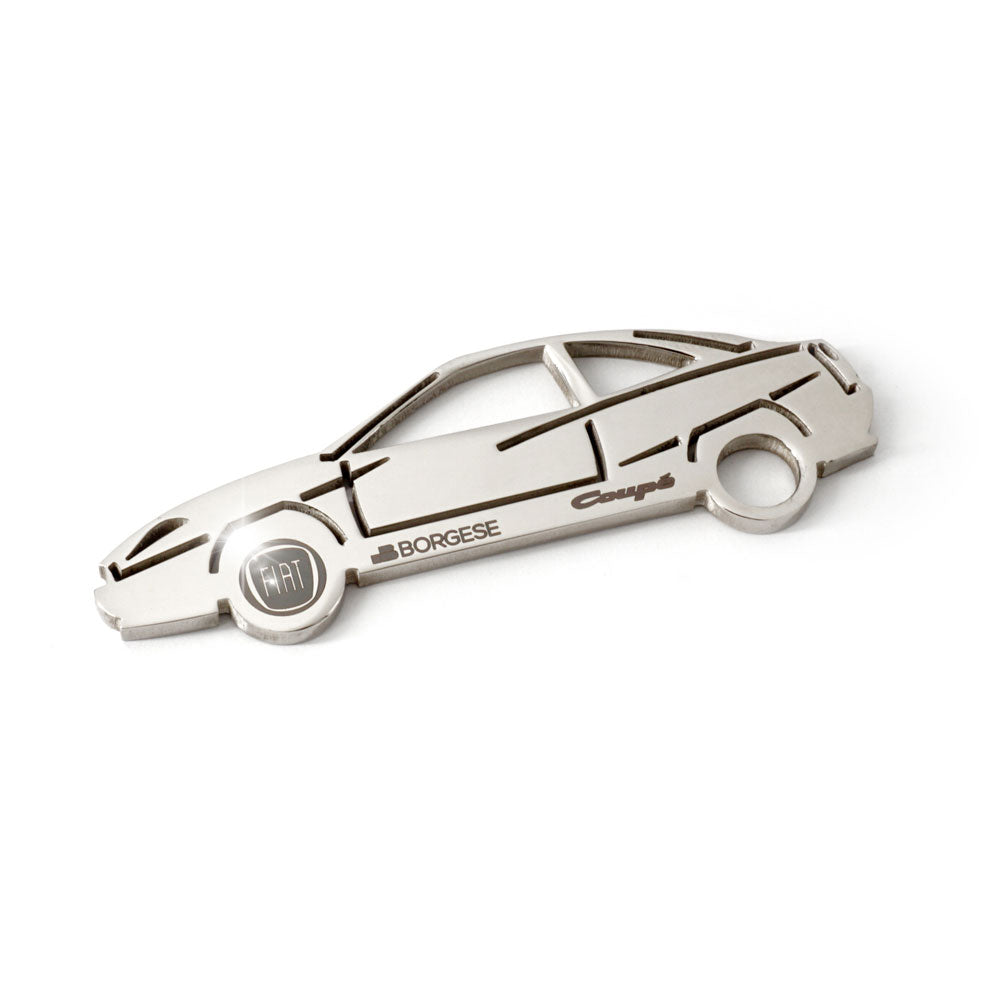 Portachiavi Fiat Coupe Turbo 20V Acciaio Inox Lucido foto 5