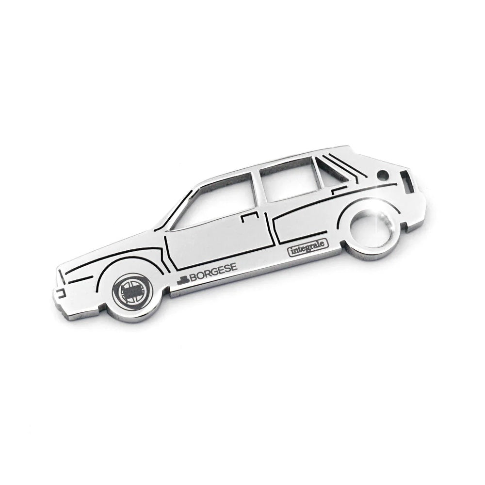 Portachiavi Lancia Delta Evoluzione Acciaio Inox Lucido foto 8