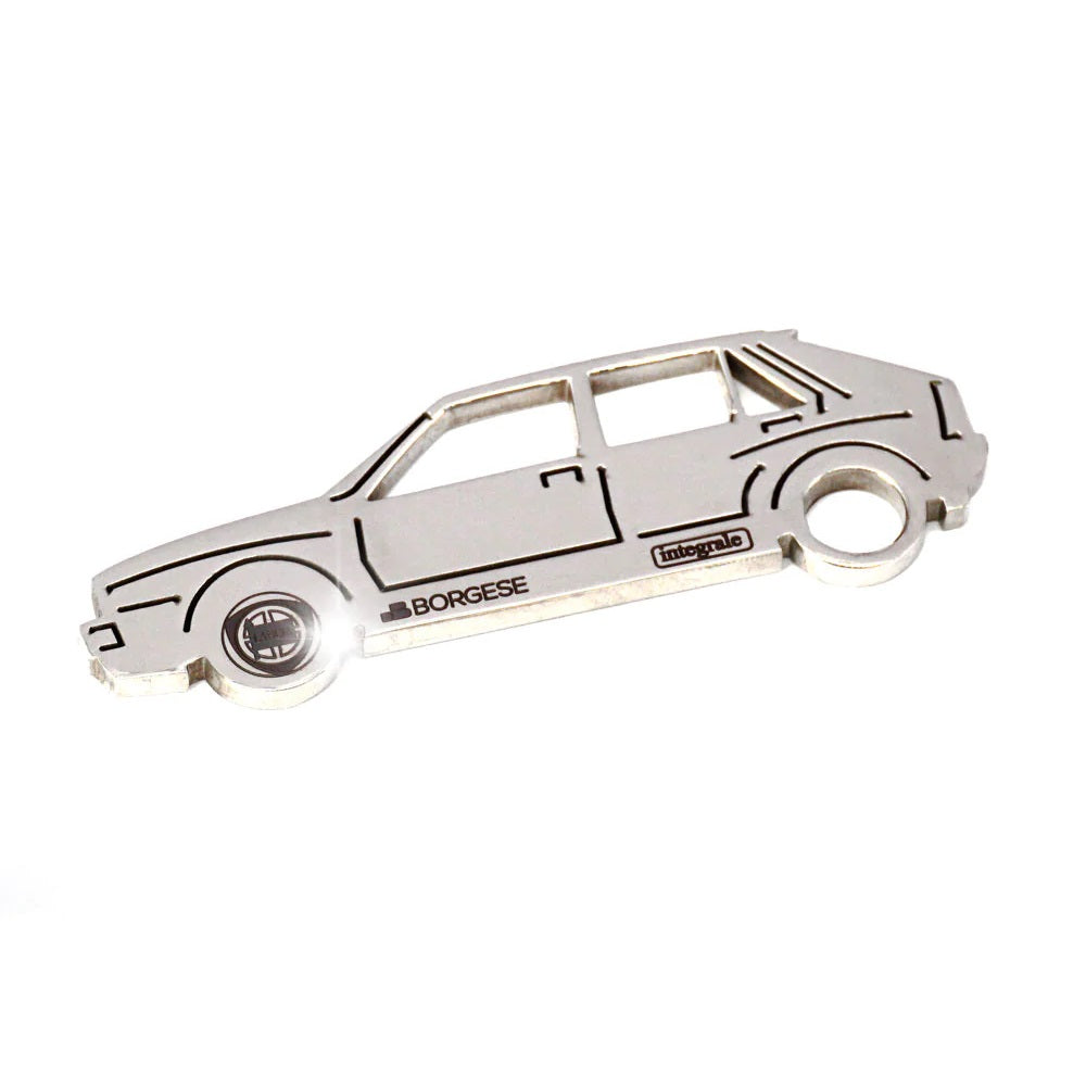 Portachiavi Lancia Delta Integrale Acciaio Inox Lucido foto 6