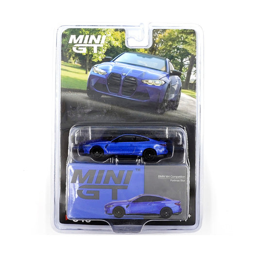 BMW M4 Competition (G82) Portimao Blue - Mini GT - Scala 1/64 MGT00845-BL LHD Blister Packaging