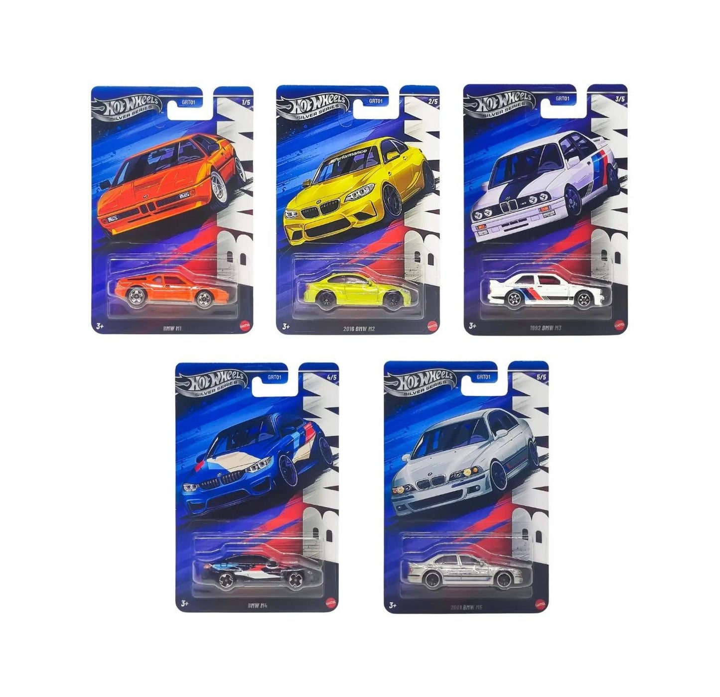 Set Bmw 5pz - Silver Series - Hot Wheels - Scala 1/64