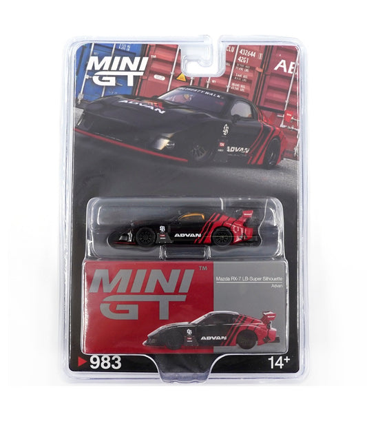 Mazda RX7 LB-Super Silhoutte Advan 2024 - Mini GT - Scala 1/64 MGT00983-BL Blister Packaging