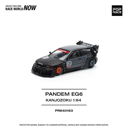 Honda Pandem Civic EG6 "Kanjozoku" Matt Black - Pop Race - Scala 1/64 PR64-163