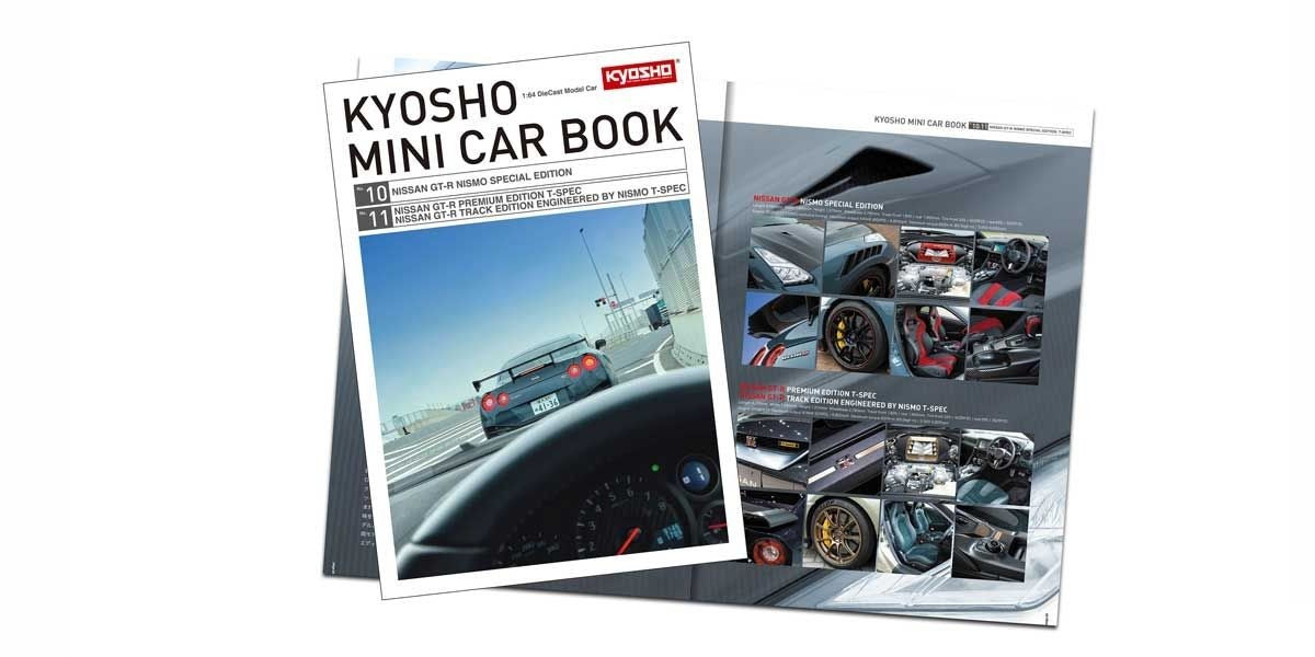 Nissan GT-R Premium Edition T-Spec Millennium Jade - Kyosho Mini Car & Book - Scala 1/64