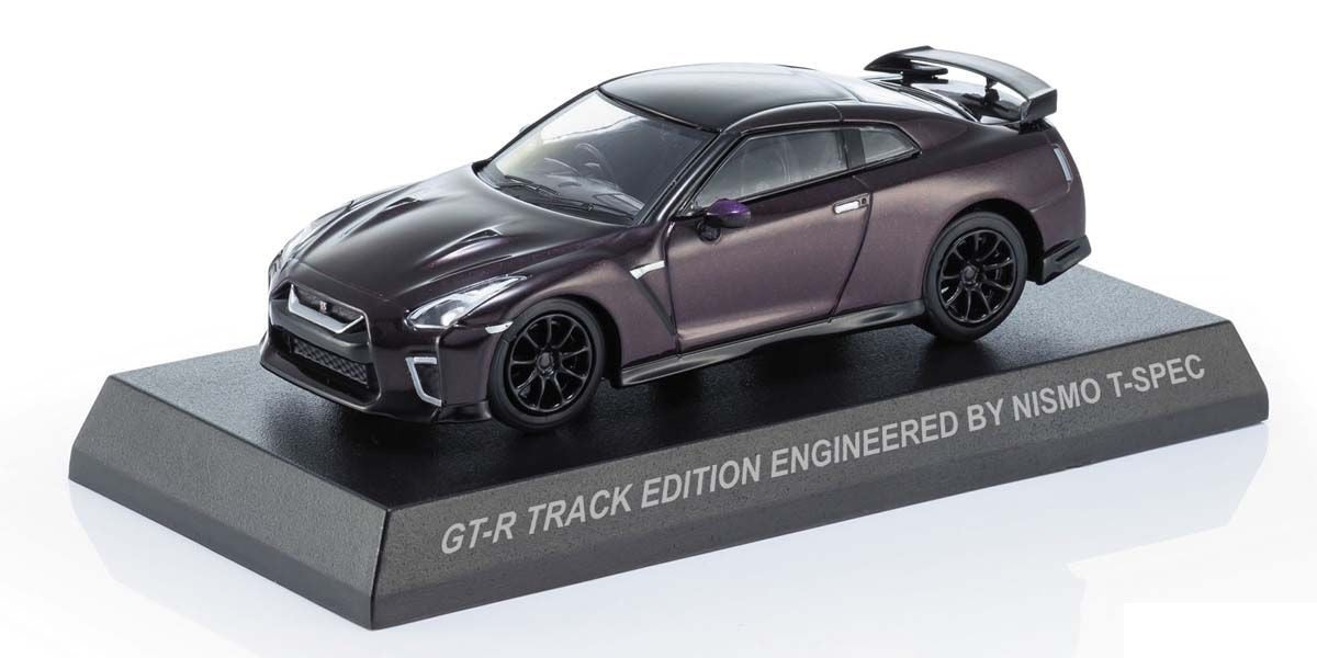 Nissan GT-R Track Edition Engineered By Nismo T-Spec Midnight Purple - Kyosho Mini Car & Book - Scala 1/64