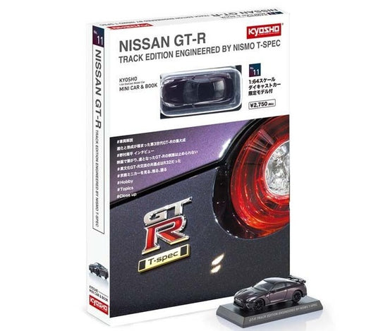 Nissan GT-R Track Edition Engineered By Nismo T-Spec Midnight Purple - Kyosho Mini Car & Book - Scala 1/64