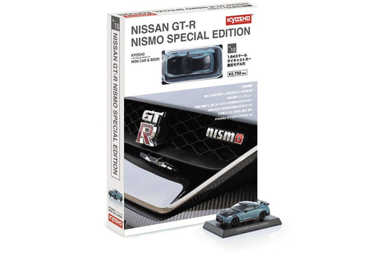 Nissan GT-R Nismo Special Edition Nismo Stealth Gray - Kyosho Mini Car & Book - Scala 1/64