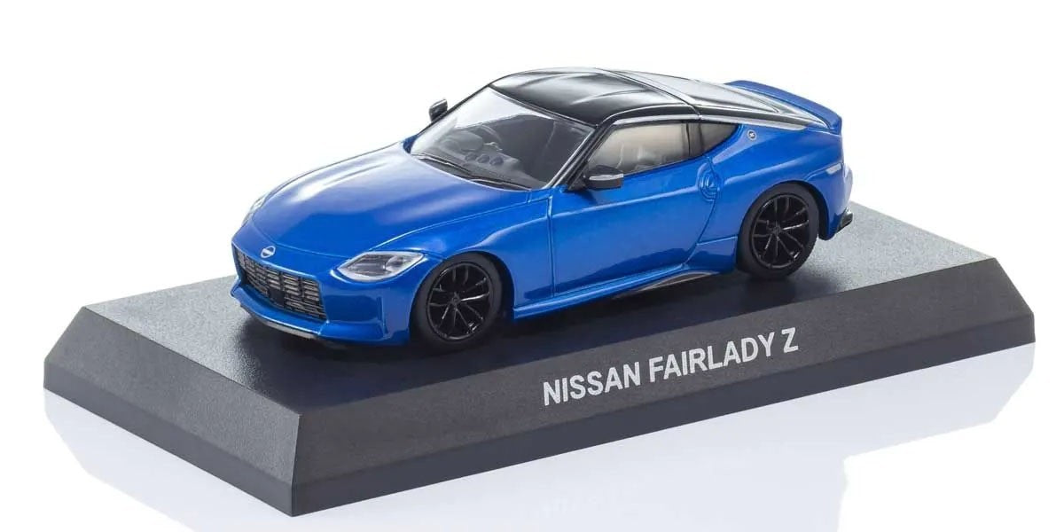 Nissan Fairlady Z Blue Metallic - Kyosho Mini Car & Book - Scala 1/64