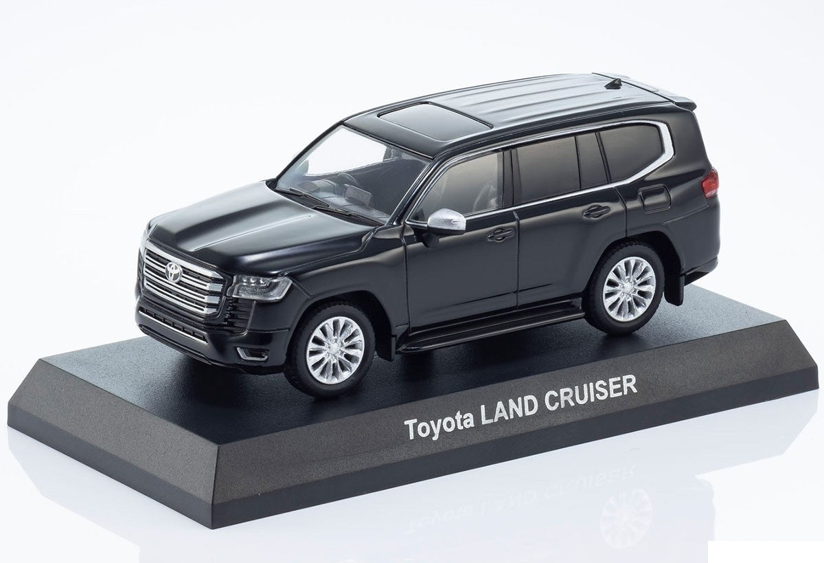 Toyota Land Cruiser 300 Negro - Kyosho Mini Car &amp; Book - Escala 1/64