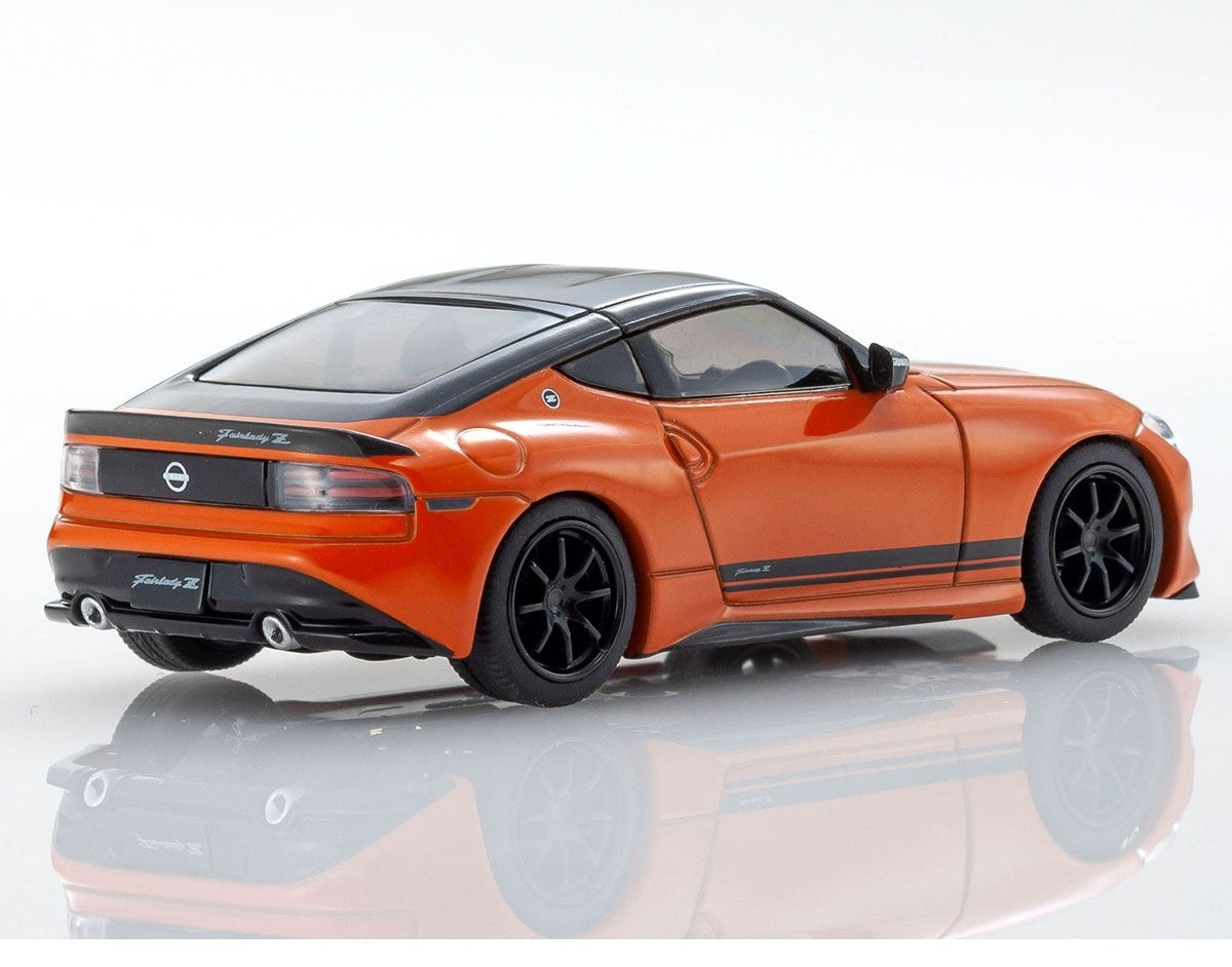 Nissan Fairlady Z Customized edition Orange - Kyosho Mini Car & Book - Scala 1/64