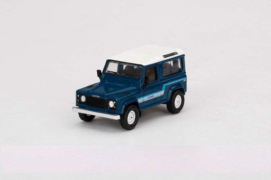 Land Rover Defender 90 County Wagon Stratos Blue LDH - Mini GT - Scala 1/64 MGT00353