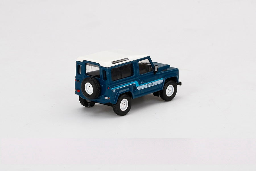 Land Rover Defender 90 County Wagon Stratos Blue LDH - Mini GT - Scala 1/64 MGT00353