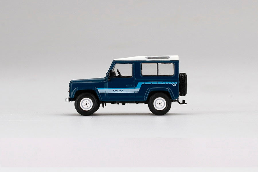 Land Rover Defender 90 County Wagon Stratos Blue LDH - Mini GT - Scala 1/64 MGT00353