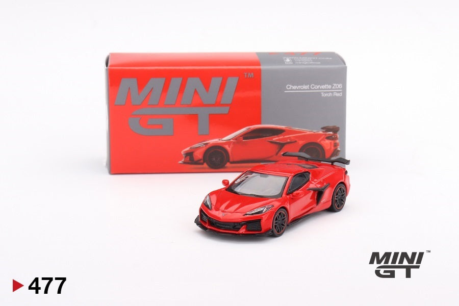 Chevrolet Corvette Z06 2023 Torch Red RHD - Mini GT - Scala 1/64 MGT00477