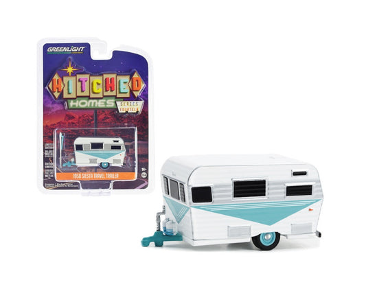 1958 Siesta Travel Trailer Hitched Homes Series - Greenlight - Scala 1/64