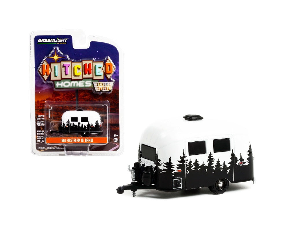 1961 Airstream 16' Bambi Travel Trailer Hitched Homes Series - Greenlight - Scala 1/64