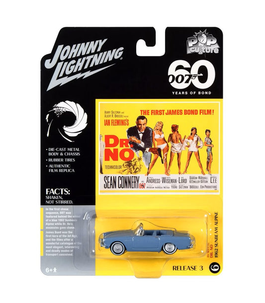 1962 Sunbeam Alpine Convertible Lake Blue James Bond 007 "Dr. No" (1962) Movie - Johnny Lightning - Scala 1/64