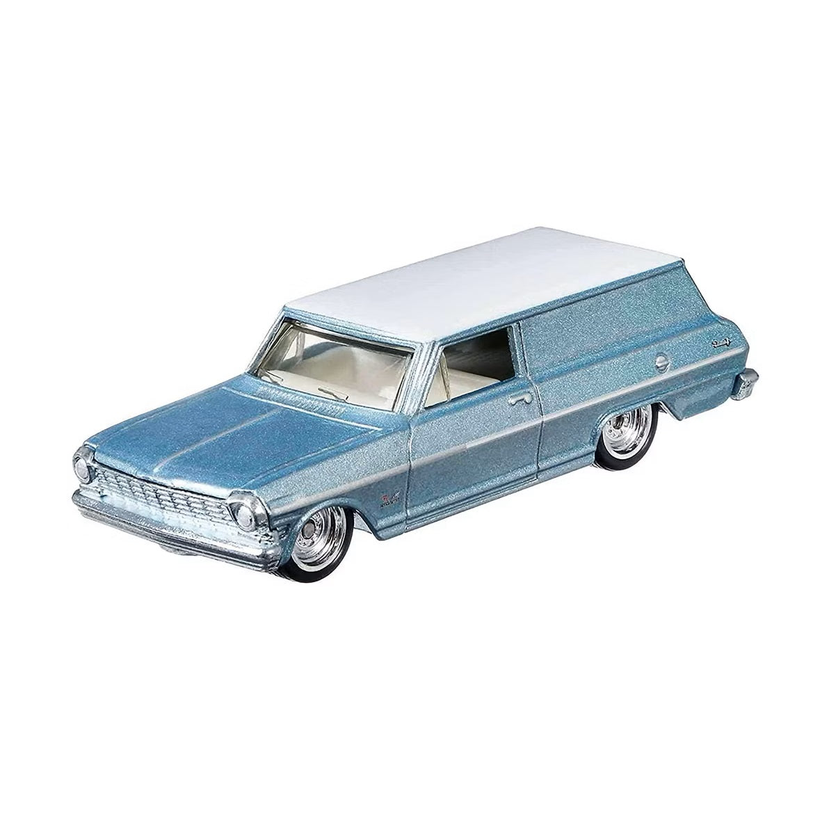 1964 Chevrolet Nova Panel Light Blue Metallic "Fast Wagons" Series - Series Car Culture - Hot Wheels Premium - Scala 1/64