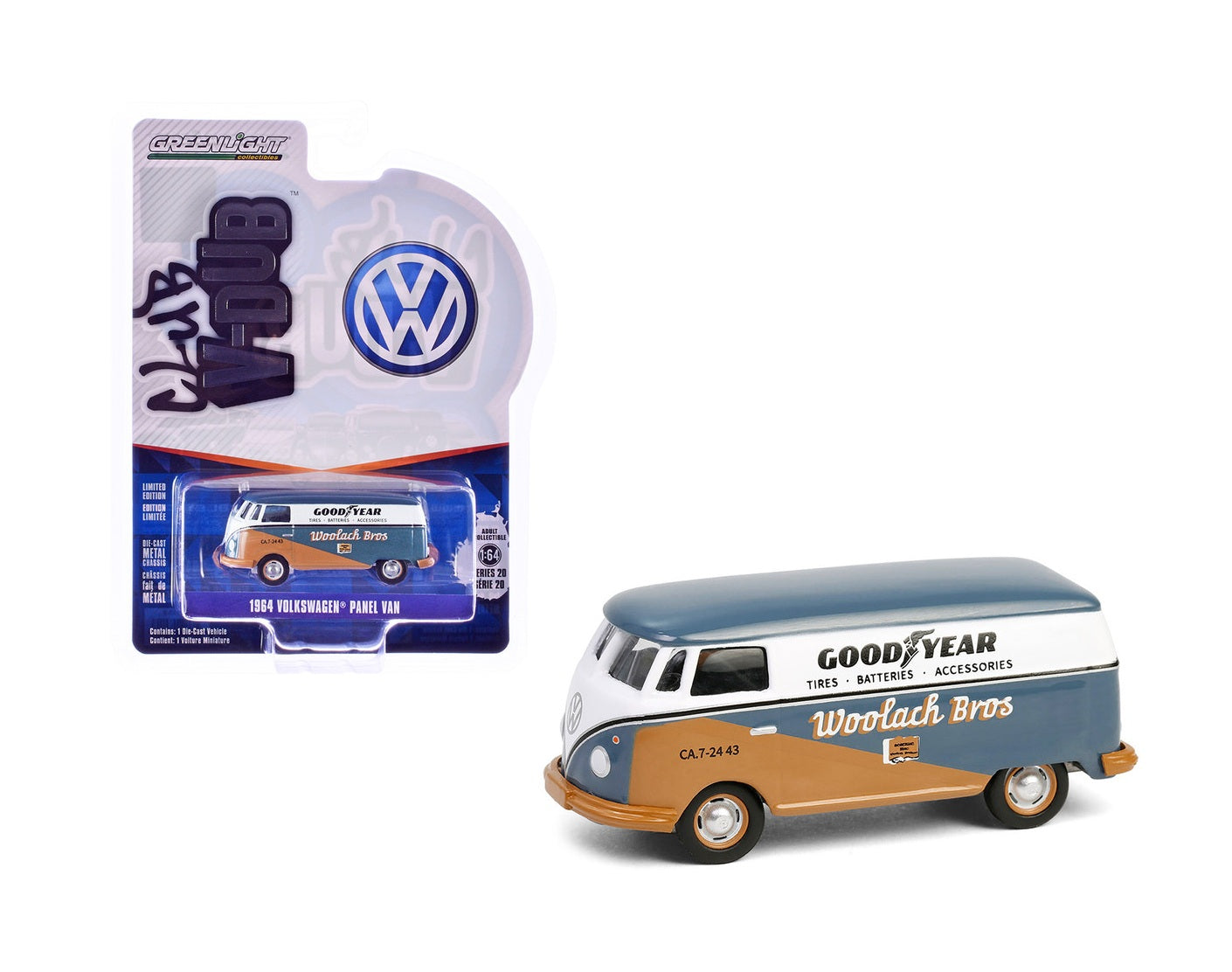 1964 Volkswagen Panel Van "Goodyear" - Club V-Dub - Greenlight - Scala 1/64
