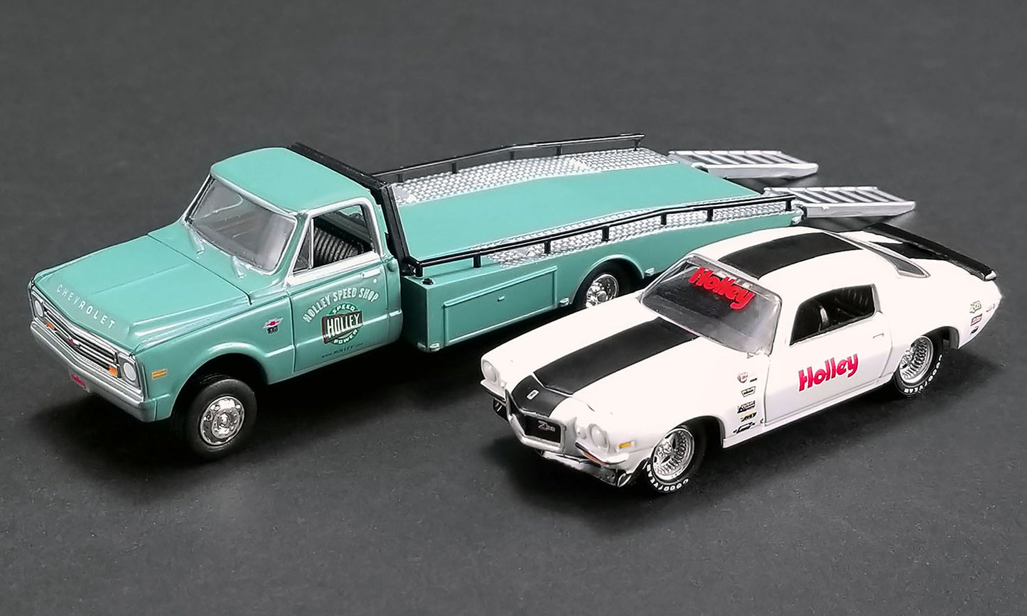 Camioneta Rampa Chevrolet 1967 con Chevrolet Camaro 1971 - Acme Diecast - Escala 1/64