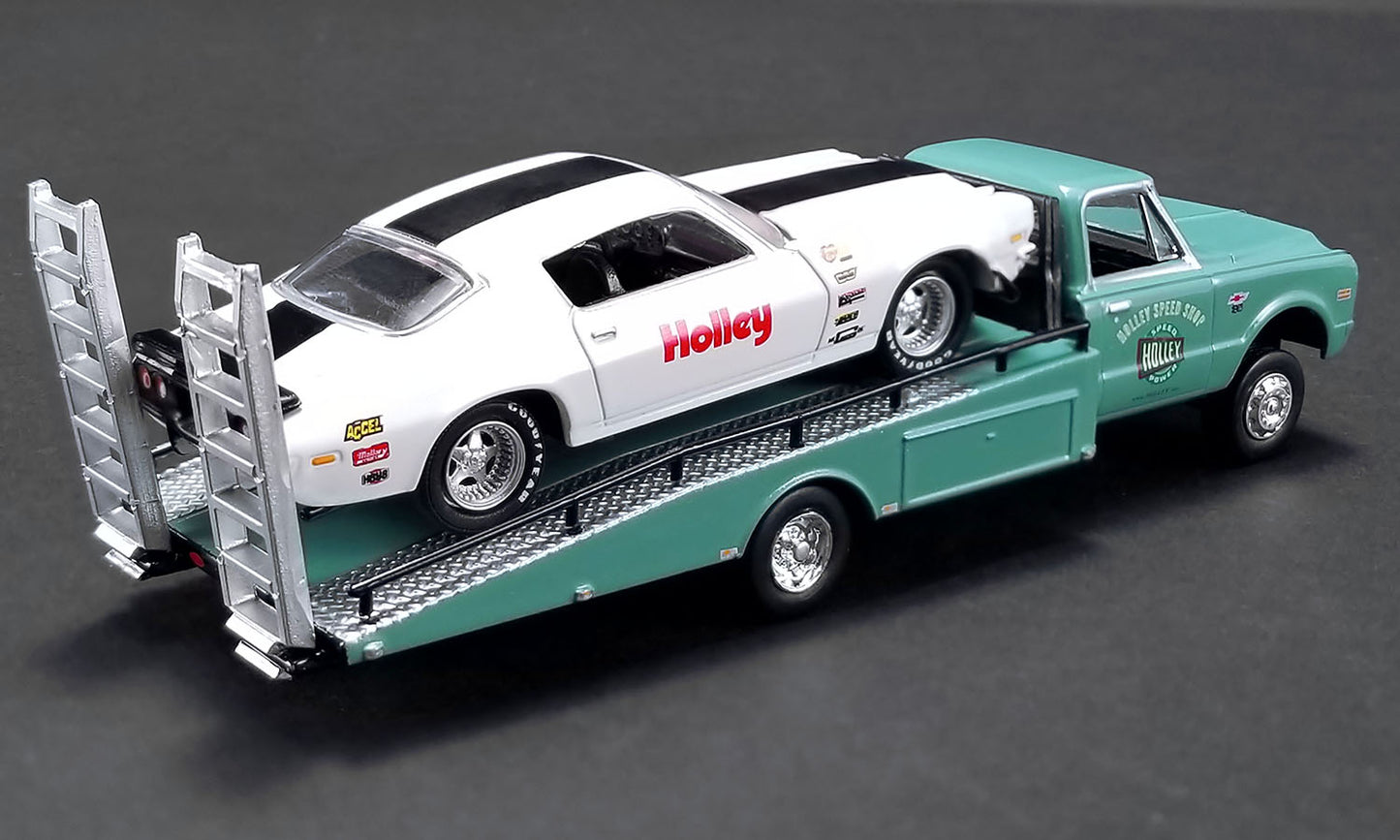 Camioneta Rampa Chevrolet 1967 con Chevrolet Camaro 1971 - Acme Diecast - Escala 1/64