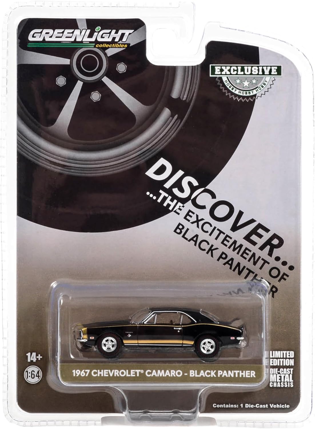 Chevrolet Camaro 1967 Black Panther - Greenlight - Escala 1/64