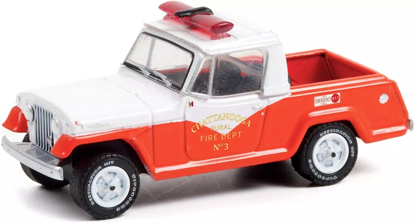 Jeep Jeepster Commando 1967 Chattanooga Rural Fire Dept - Greenlight - Escala 1/64