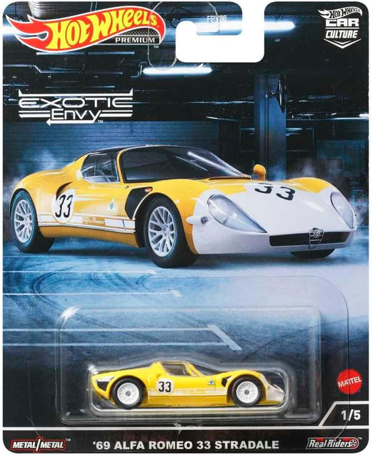 Alfa Romeo 33 Stradale 1969 Yellow - Hot Wheels - Scala 1/64