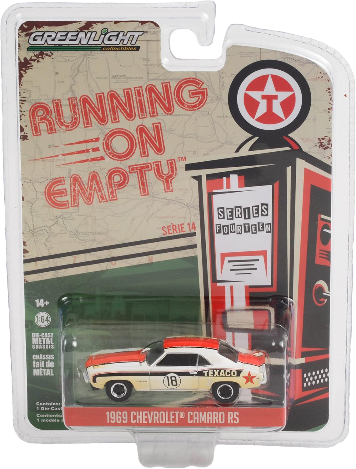 Chevrolet Camaro RS 1969 (Dirty Version) Texaco Series Running On Empty - Greenlight - Scala 1/64